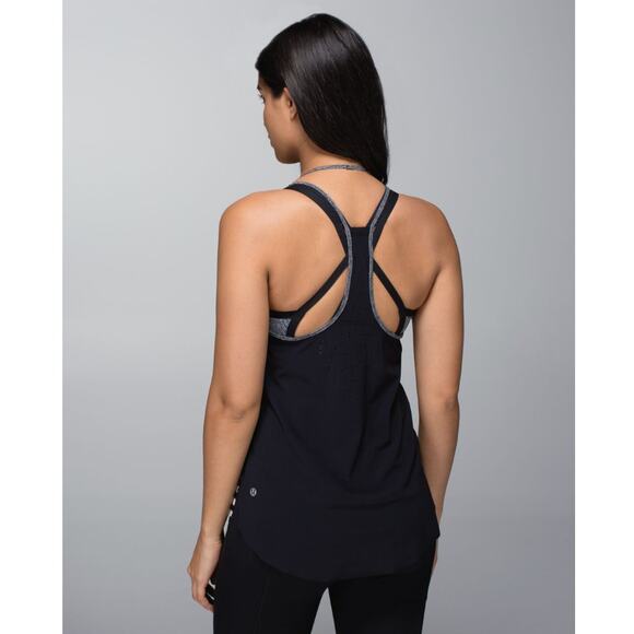 Lululemon Water Bound Singlet Apex Stripe Printed Black Dune Tank Top Size 6 - Picture 3 of 12